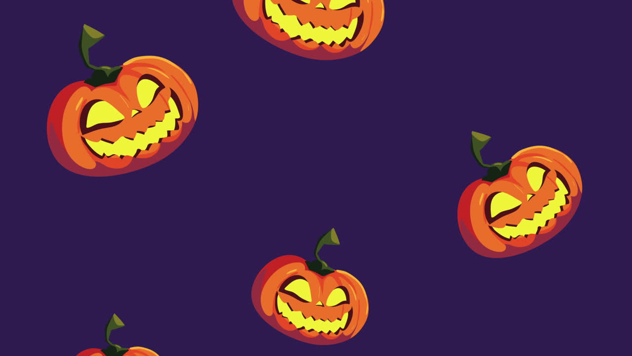 animazione di halloween felice con zucche