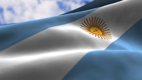 argentina flag waving in the wind with highly detailed fabric texture. seamless loop stock 4k video