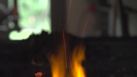 Smith fire used to heat up metal to high temperatures with coals