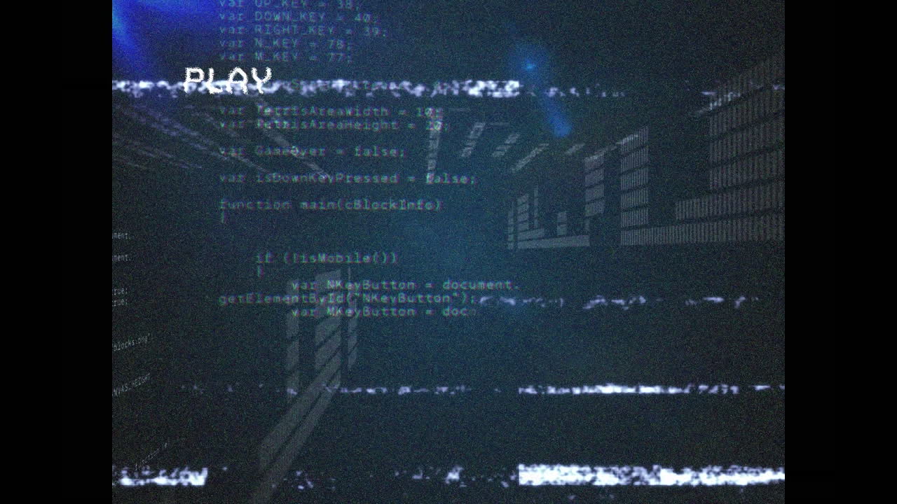 gitch를 사용하여 화면에서 디지털 데이터 처리의 애니메이션