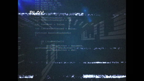 animazione dell'elaborazione dei dati digitali sullo schermo con gitch