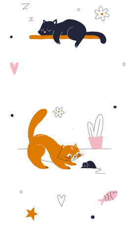 Motion-Graphic-of-Flat-international-cat-day-instagram-stories-collection