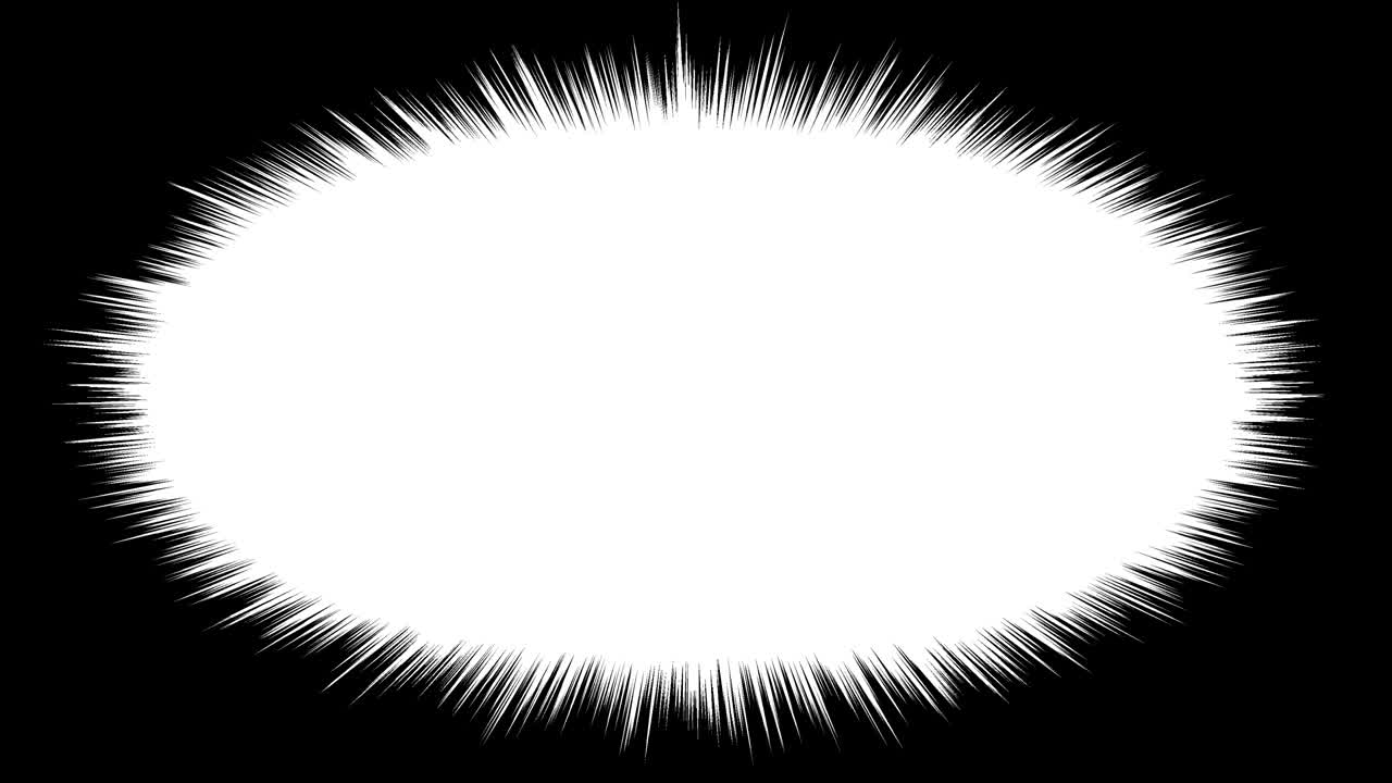 검은색 집중된 라인 애니메이션 프레임 재료