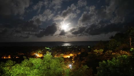 nightlife scene in arraial d'ajuda bahia brazil: time lapse full moon september 26 2018