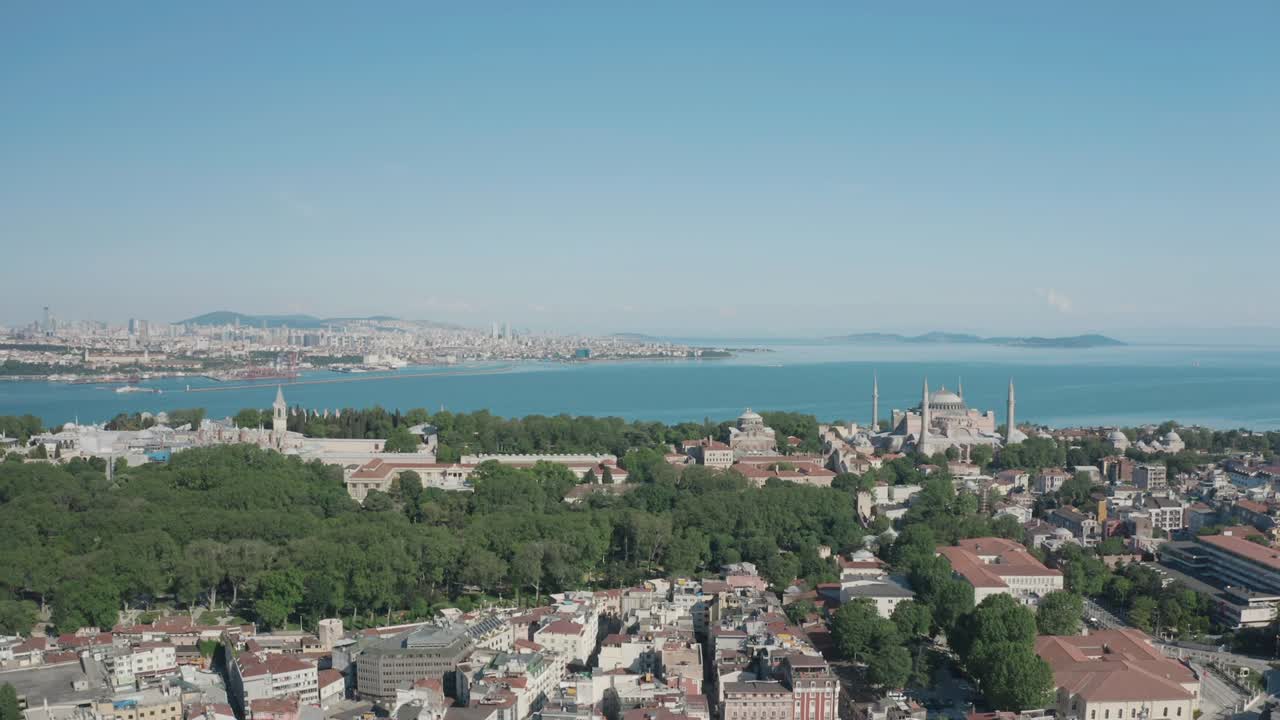 vista aérea de la península histórica de estambul. imágenes en 4k en turquía