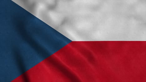 czech republic flag waving in the wind. seamless loop with highly detailed fabric texture