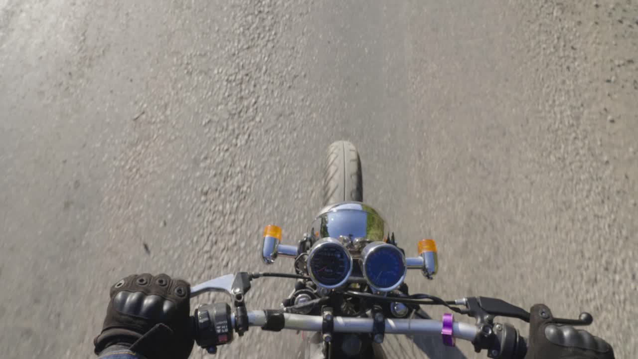 Motorcycle ride on a dirt road