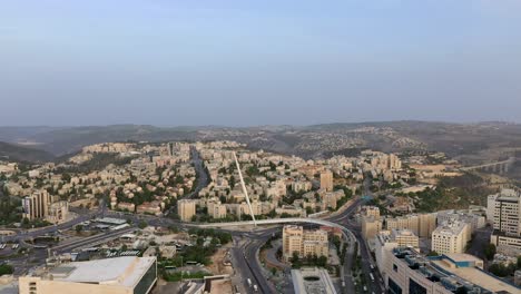 jerusalem chords bridge over the main road, entrance, aerial shot, drone