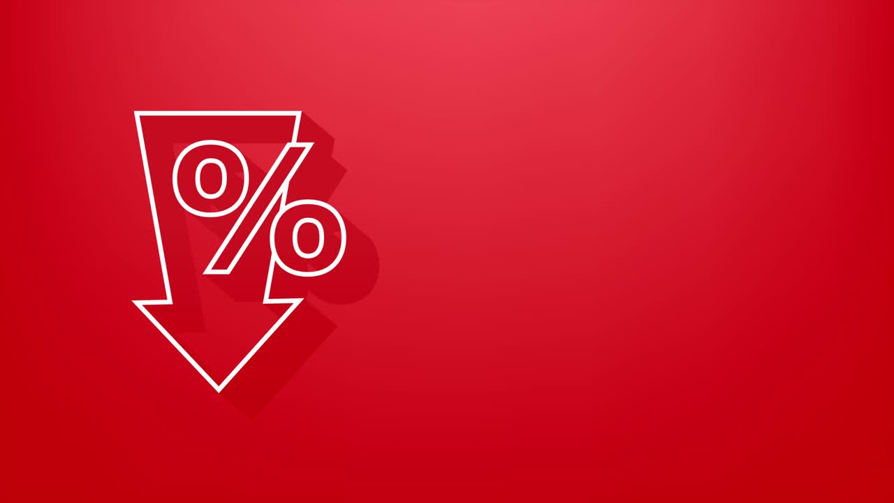 porcentaje con flecha arriba y abajo. banca, crédito, tasa de interés. gráfico de movimiento