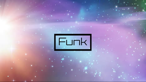 animación de texto funk y puntos de luz sobre fondo negro