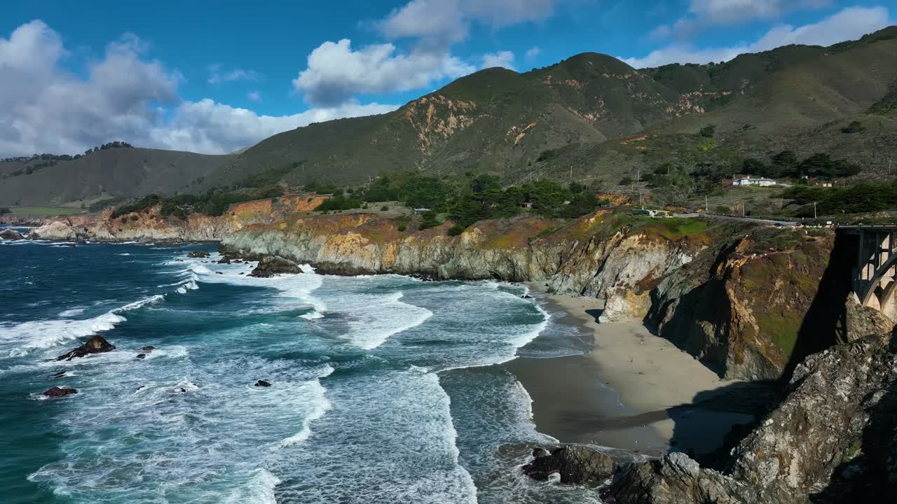 View of coastline big sur highway 1, California