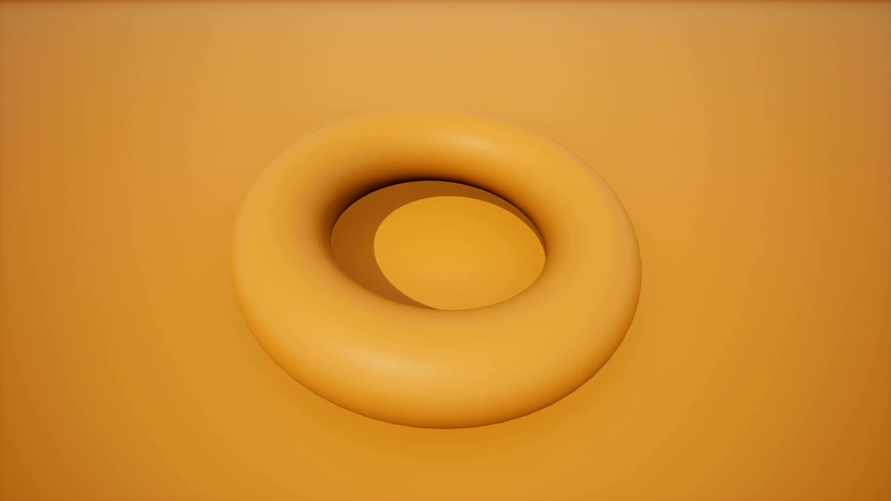 Orange torus on an orange background Able to loop seamless 4k