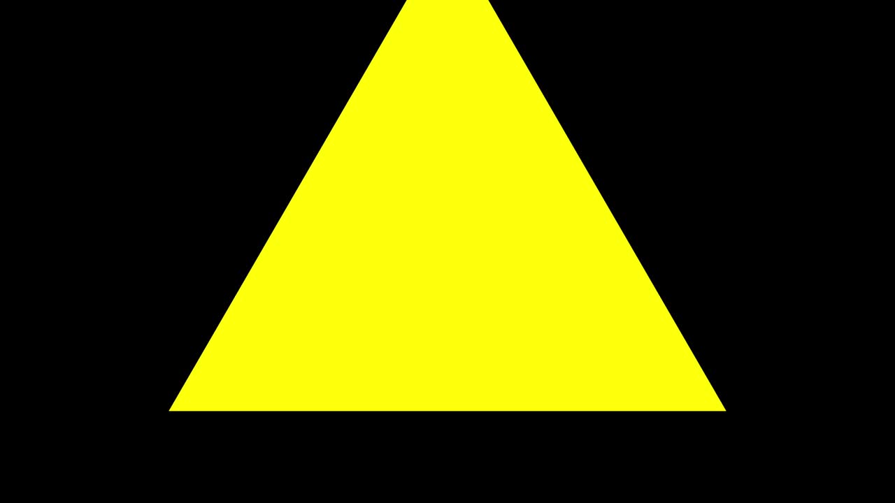 fondo negro y múltiples triángulos en movimiento, acercarse y alejarse repetidamente