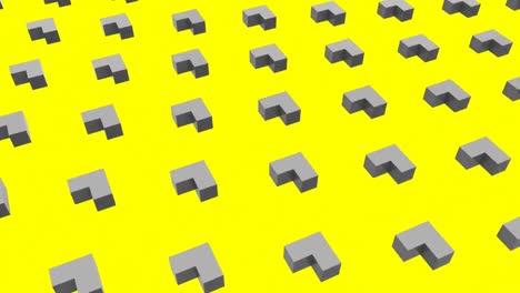 animation of grey shapes in yellow background