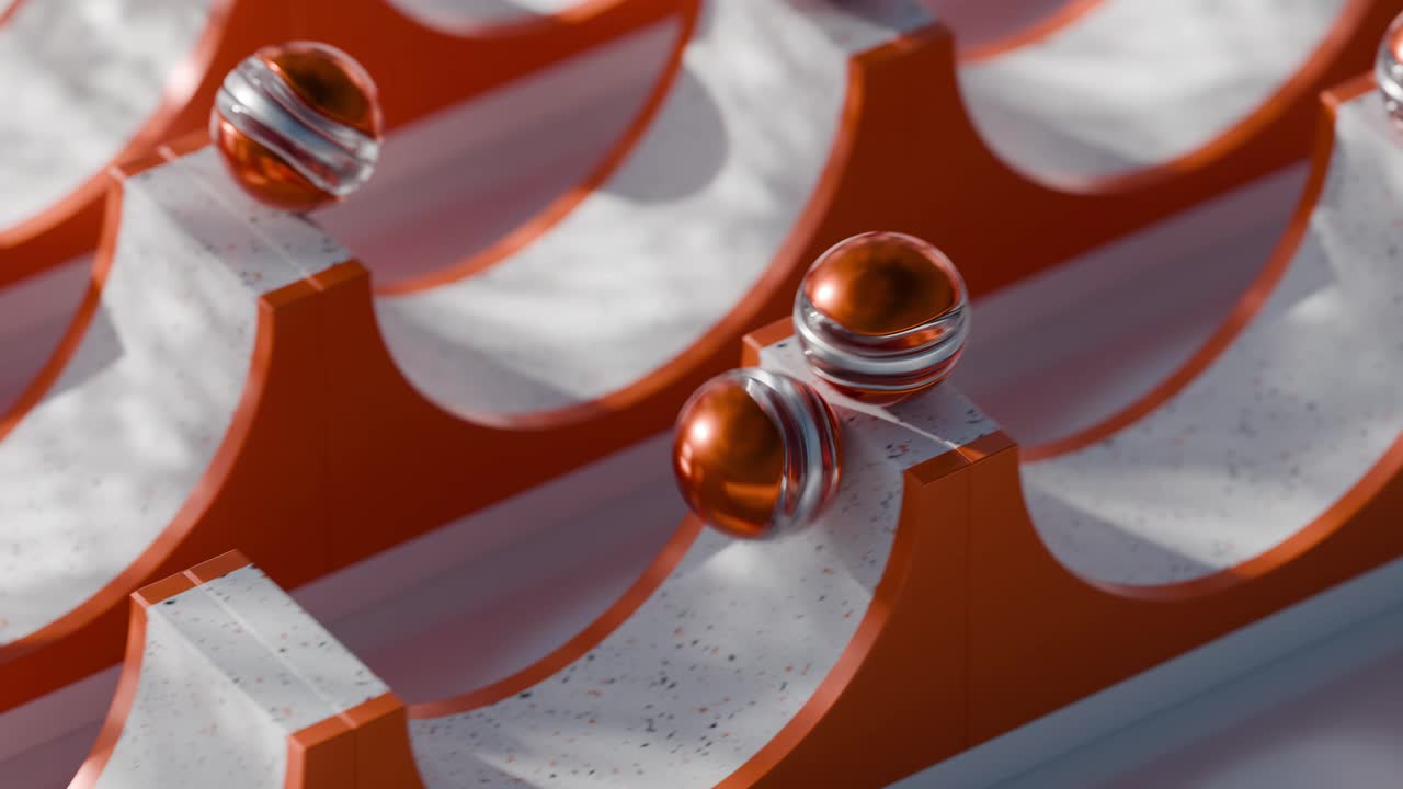 diseño geométrico abstracto con formas naranja y blanca