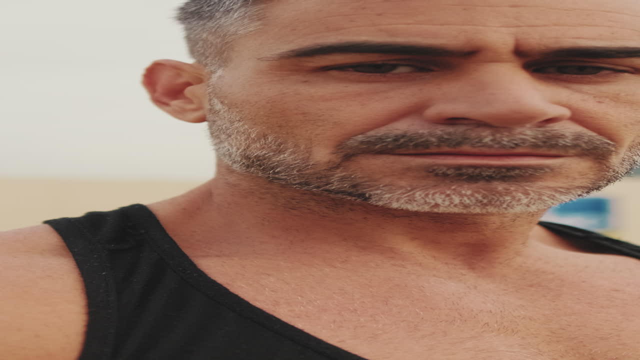 Close-up portrait of a fit man