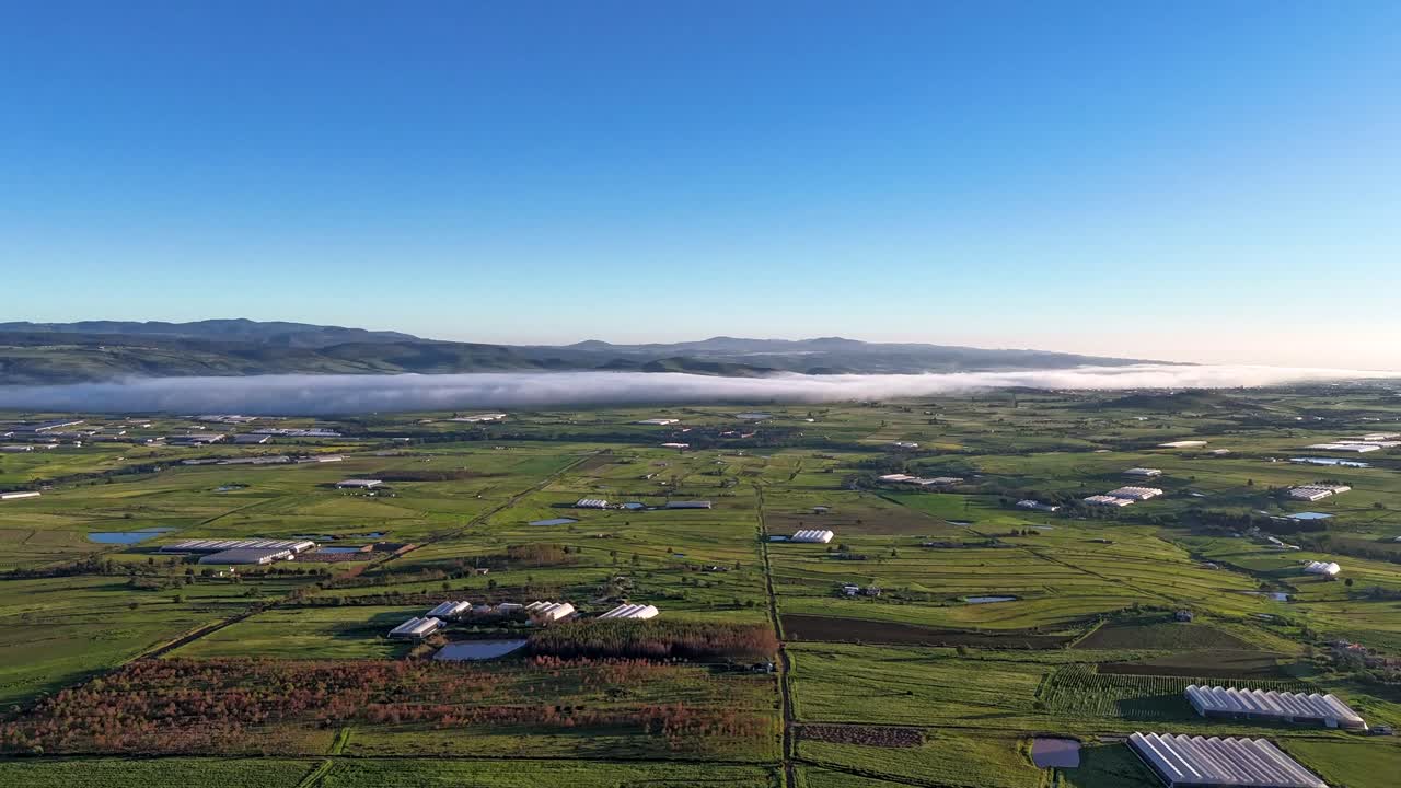 Morning Clouds and Greenhouses in Puebla State - Hyperlapse View