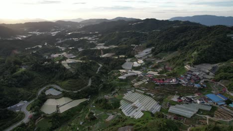 general landscape view of the brinchang district within the cameron highlands area of malaysia