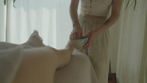 relaxing foot massage in a serene spa setting with gentle lighting