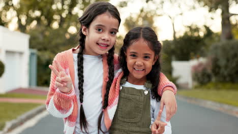 peace, family and sister with sibling children