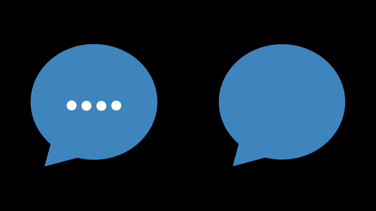 Speech bubbles, message clouds with circle loading bar animation, Alpha Channel (transparent background + Loop 4k)