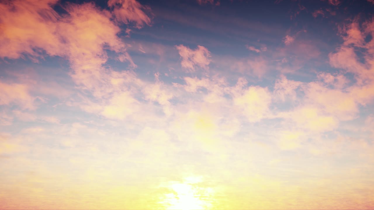 Time Lapse of Beautiful Sunset Sky with Moving Clouds
