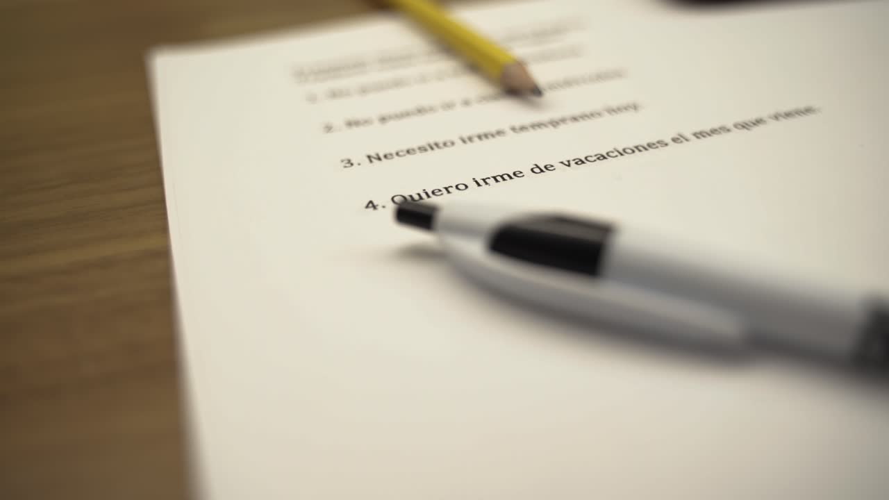 A list of phrases in Spanish