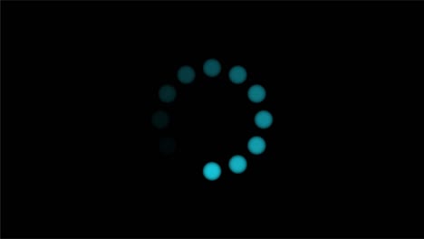 azul brillante cargando animación de anillo de círculo futurista en fondo negro