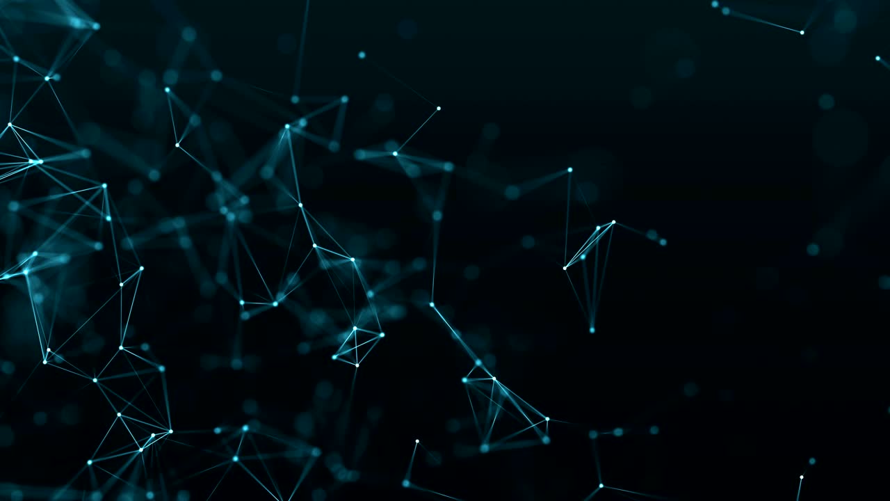 4k abstract loop color geometrical background with lines and dots