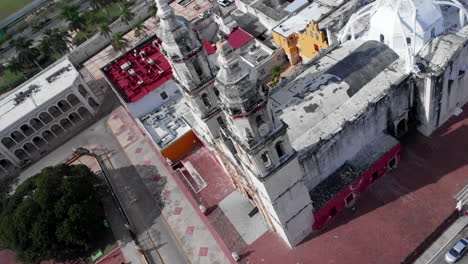 campeche cathedral catedral nuestra señora de la purísima orbit drone