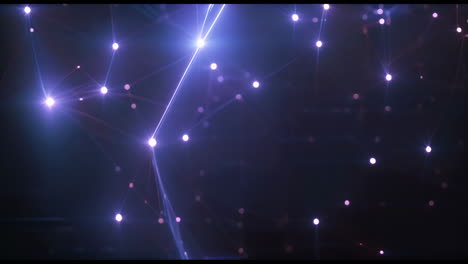 animación de la red de conexiones de neón en fondo negro