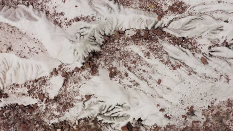 A-mesmerizing-overhead-aerial-image-captures-the-Red-Rock-Canyon,-resembling-a-view-from-another-planet-with-its-surreal-and-otherworldly-landscape