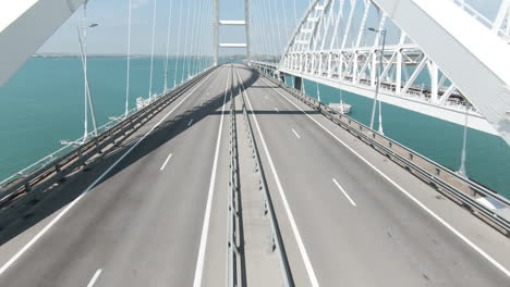 modern cable-stayed bridge over water