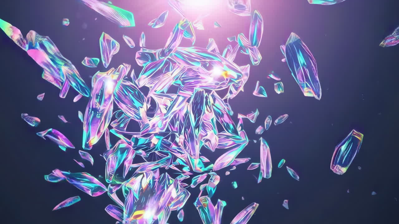 Abstract Iridescent Crystal Shards