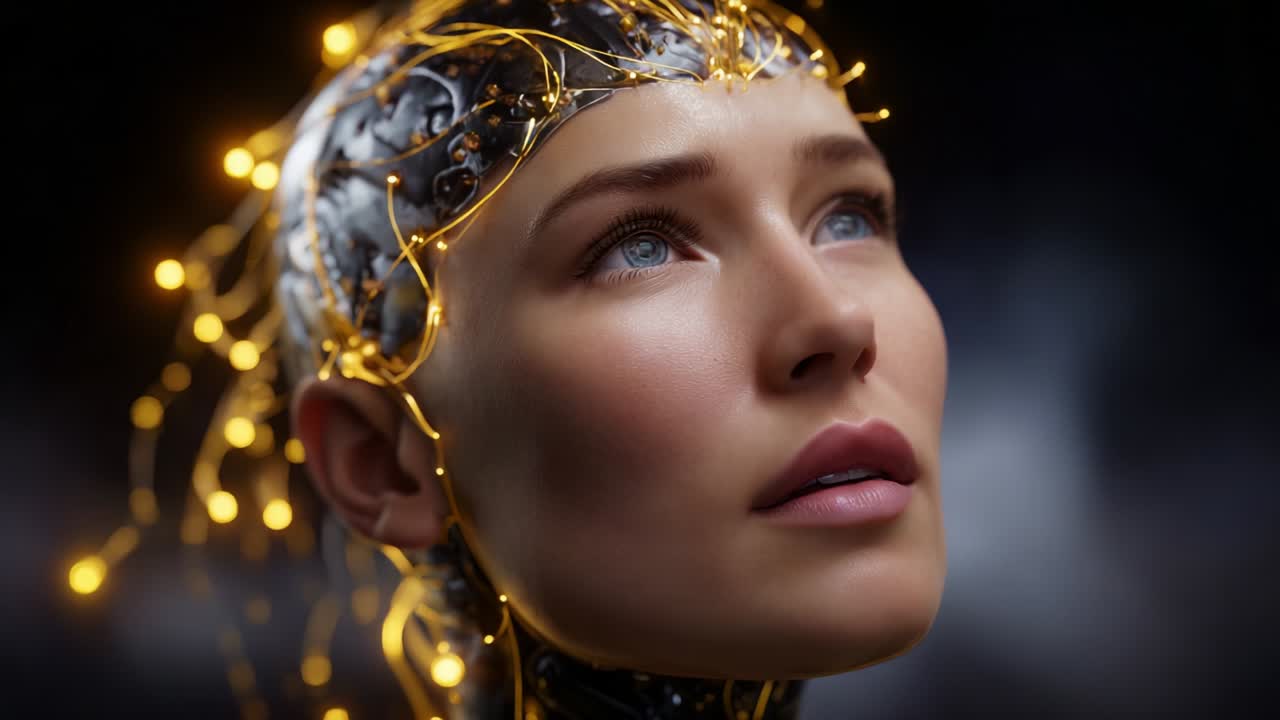 Donna robot con intelligenza artificiale