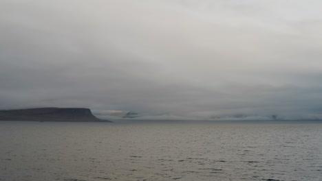 Aerial-shot-of-grey-day-in-Iceland's-Westfjords-near-Borgafjorour