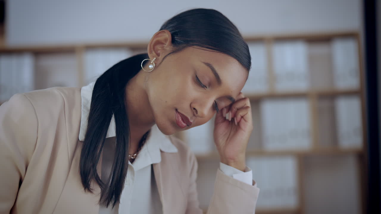 Indian woman, headache and typing at night Premium Stock Video Footage