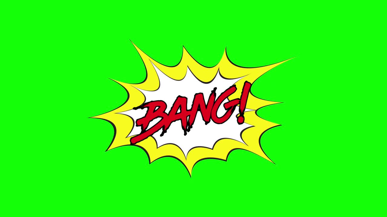 Comic art speech bubble burst with chroma key