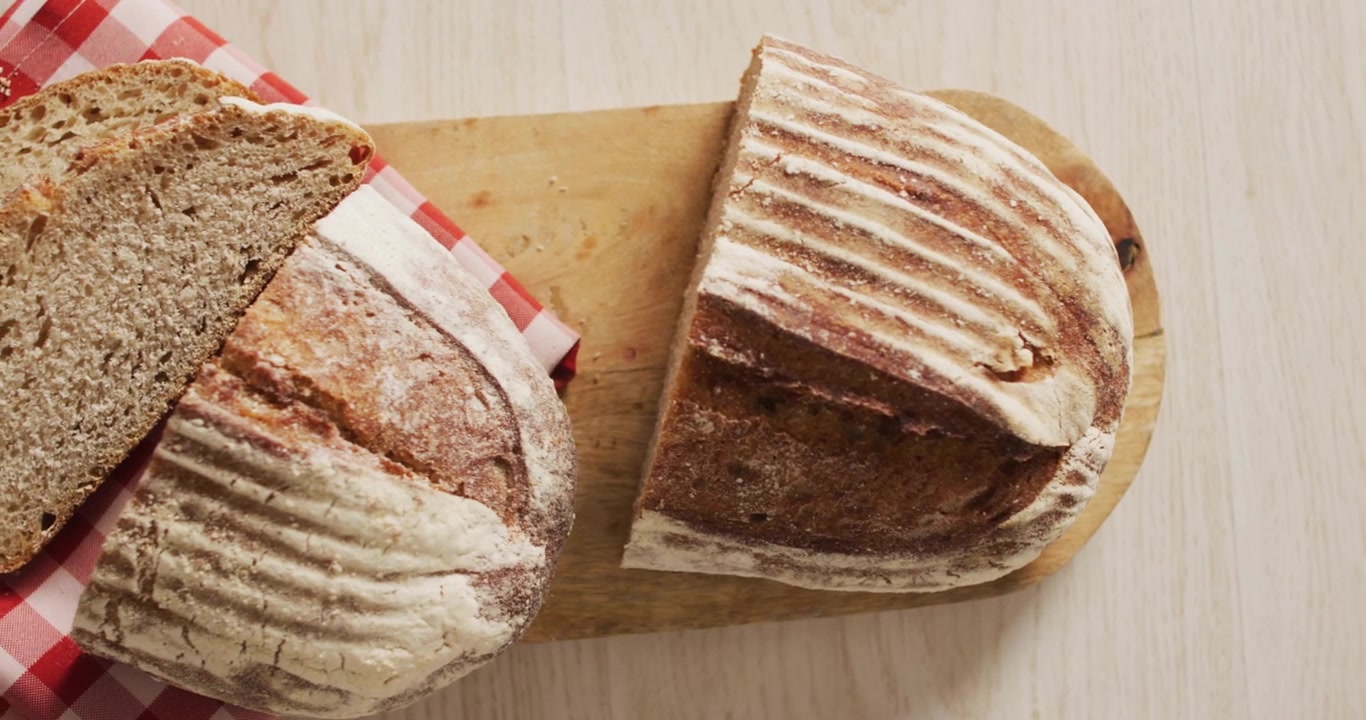 Freshly Baked Sourdough Bread with Merry Christmas Message