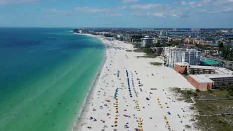 panoramic view over st pete beach at daytime in florida, usa - aerial drone shot