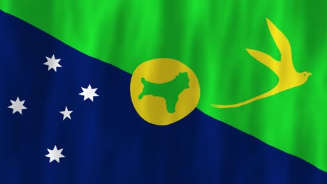 Christmas-Island-flag-country-animation-3D-symbol-design-waving-in-wind-movement-national-patriotism-world-culture-emblem-banner-Indian-Ocean-navy-green-yellow