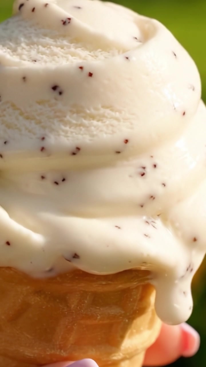 Casquinha de Sorvete Deliciosamente Cremosa com Flocos de Chocolate: Uma Delícia Visual Tentadora para Amantes de Doces de Verão