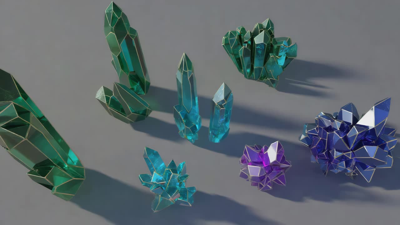 Collection of Colorful Crystal Formations