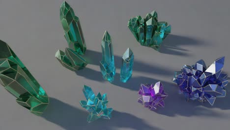 collection of colorful crystal formations
