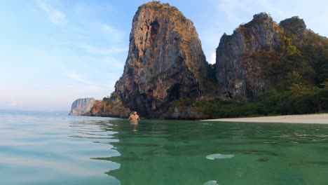 in the waters of phra nang beach