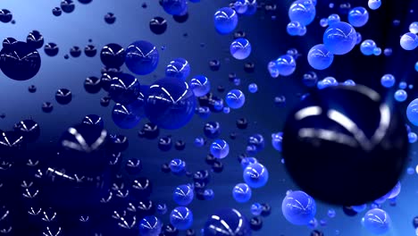 3d rendering blue balls flowing background