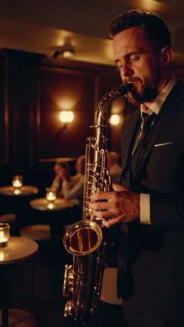 saxophonist in a jazz club