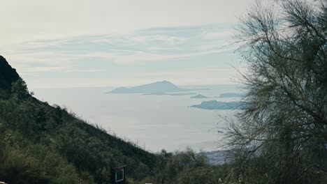 vesuvius mount viewpoint of capri island, italy