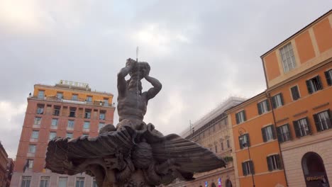 Triton-Fountain-is-a-seventeenth-century-fountain-in-Rome,-by-the-Baroque-sculptor-Gian-Lorenzo-Bernini