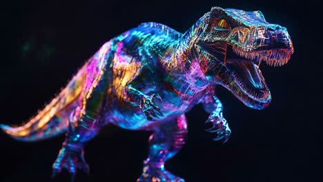 glowing t-rex digital art